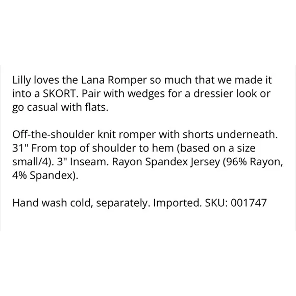 Lilly Pulitzer | NWOT โจ "Unicorn of the Sea" Lana Skort Romper ๐ - Picture 7 of 7